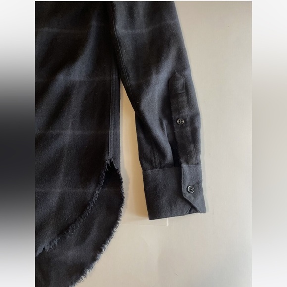 Helmut Lang Plaid Wool +Cashmere Distressed Plaid Blouse - Picture 6 of 9